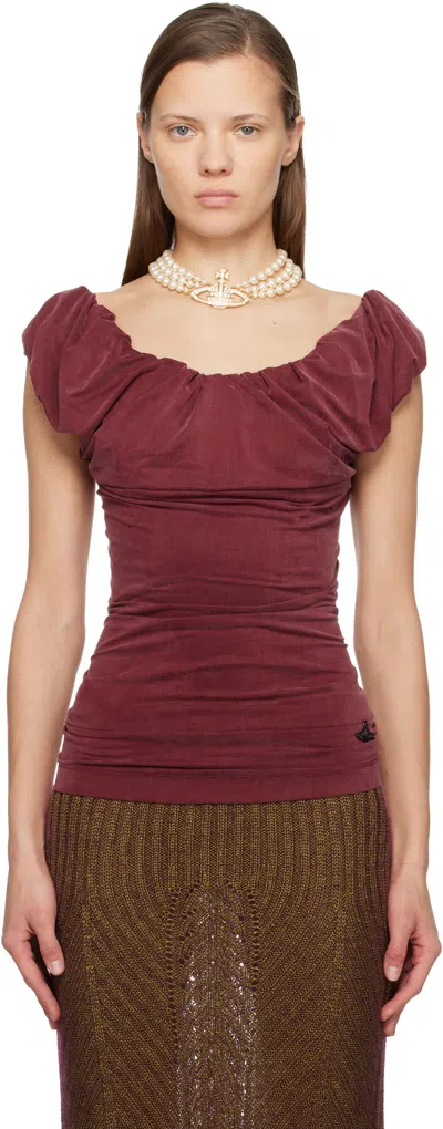 Vivienne Westwood Red Ginnie Jersey Top In Burgundy