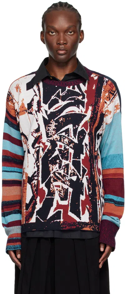 Vivienne Westwood Graffiti Pattern Knit Jumper In Bunt