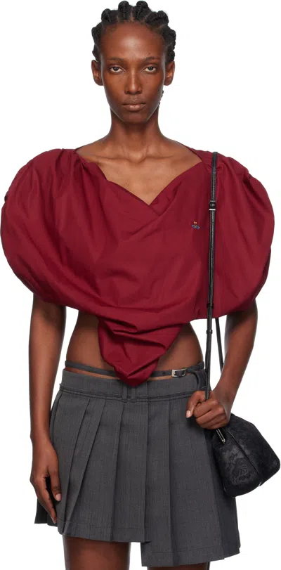 Vivienne Westwood Orb-embellished Heart Top In Burgundy
