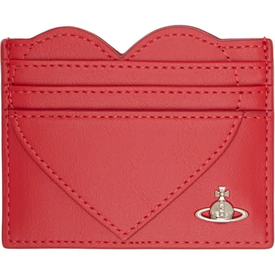 Vivienne Westwood Red Heart Card Holder In H404 Red