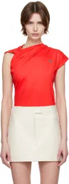 Vivienne Westwood Asymmetric Sleeves Twist Detail Top In G406 Hibiscus