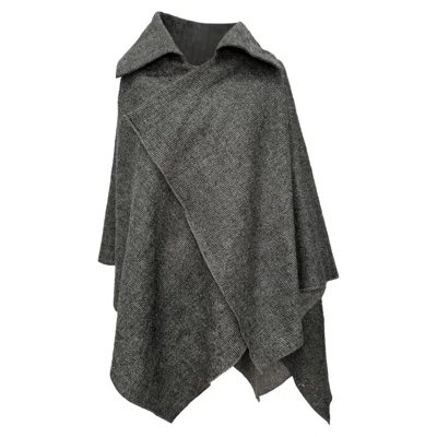 Pre-owned Vivienne Westwood Red Label Asymmetric Cape In Grey Wool