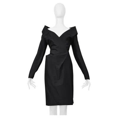 Pre-owned Vivienne Westwood Red Label Black Cold Shoulder Wrap Coat