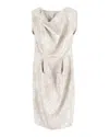 Vivienne Westwood Red Label Cowl Neck Dress In Cream Polyester In White