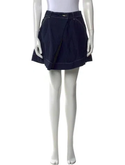Pre-owned Vivienne Westwood Red Label Embroidered Accent Mini Skirt In Blue