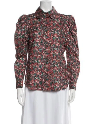 Pre-owned Vivienne Westwood Red Label Floral Print Long Sleeve Blouse In Multi