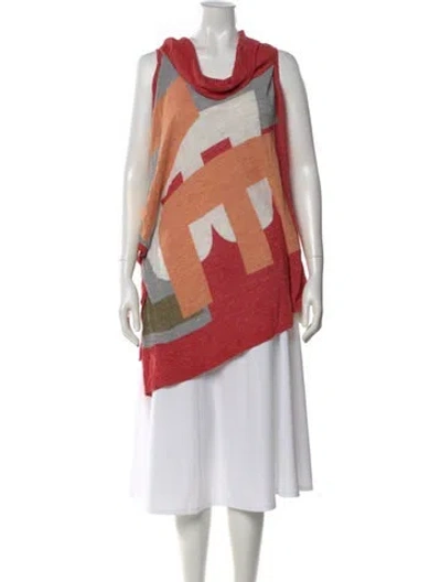 Pre-owned Vivienne Westwood Red Label Graphic Print Cowl Neck Sweater In Red