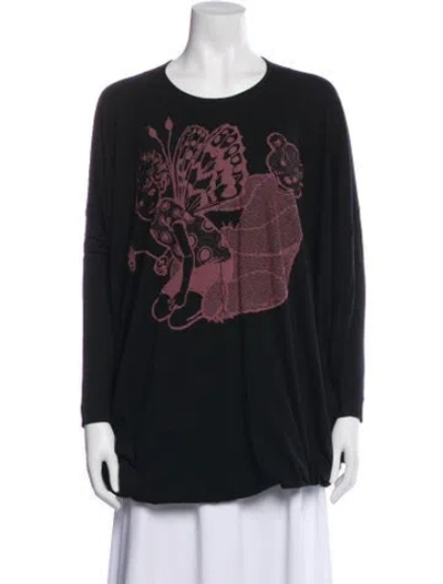Pre-owned Vivienne Westwood Red Label Graphic Print Crew Neck Top In Black