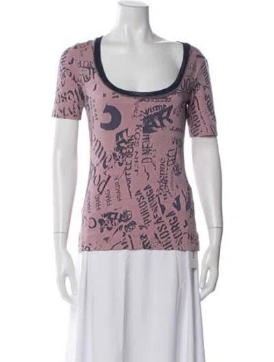 Pre-owned Vivienne Westwood Red Label Graphic Print Scoop Neck T-shirt In Pink