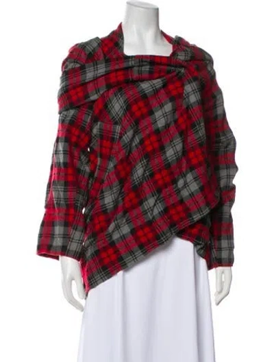 Pre-owned Vivienne Westwood Red Label Plaid Print Cape In Red