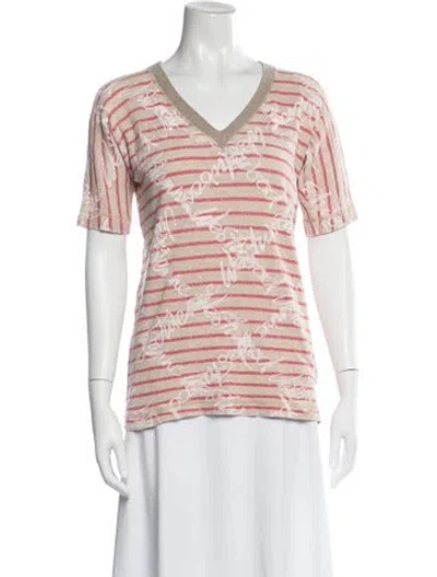 Pre-owned Vivienne Westwood Red Label Striped V-neck T-shirt In Pink