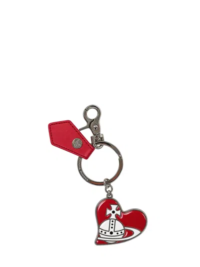 Vivienne Westwood Red Orb Heart Keyring<br/>