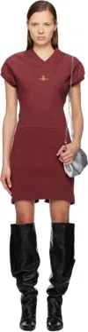 Vivienne Westwood Red Pourpoint Football Minidress In Burgundy