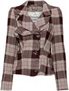 Vivienne Westwood Drunken Tailored Checked Wool Blazer In Red
