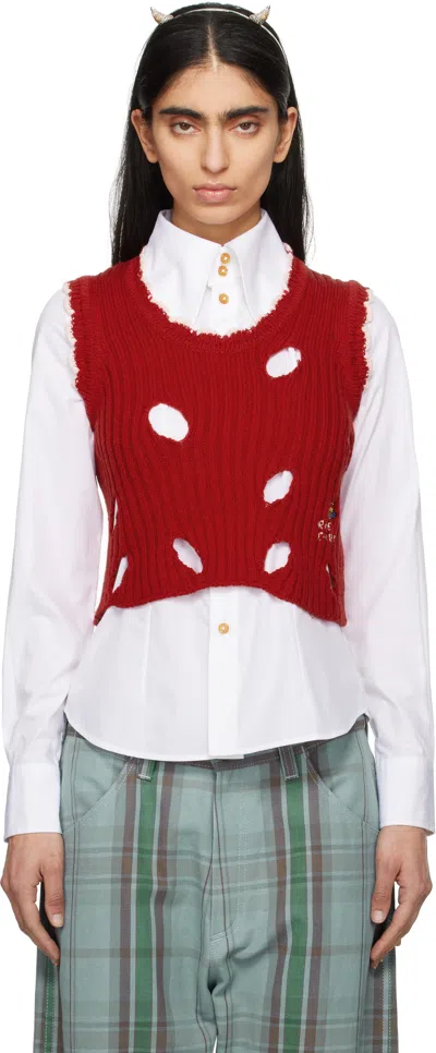 Vivienne Westwood Red Slash Tank Top In H401 Red