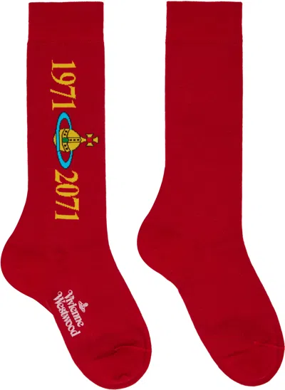 Vivienne Westwood Red Soccer Socks In Aw24-h401