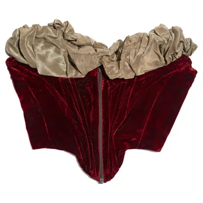 Pre-owned Vivienne Westwood Red Velvet Strapless Corset, Fw 1989