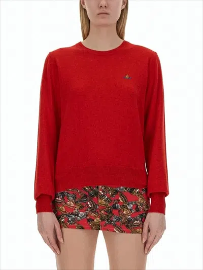 VIVIENNE WESTWOOD RED WOOL AND CASHMERE BLEND SWEATER