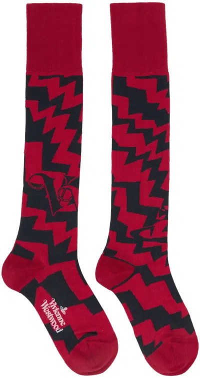 Vivienne Westwood Red Zig Zag Socks