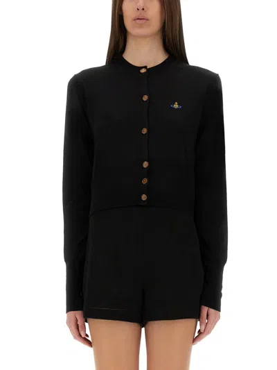 Vivienne Westwood Wool And Silk Cardigan In Black