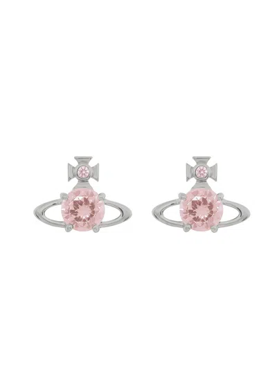 Vivienne Westwood Reina Crystal-embellished Orb Stud Earrings In White