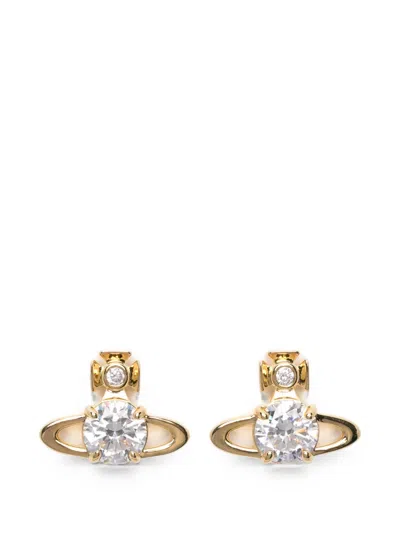 Vivienne Westwood Reina Crystal-embellished Earrings In Gold