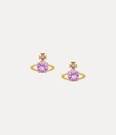 Vivienne Westwood Reina Earrings Gold-violet-cz Gold-violet-cz Women