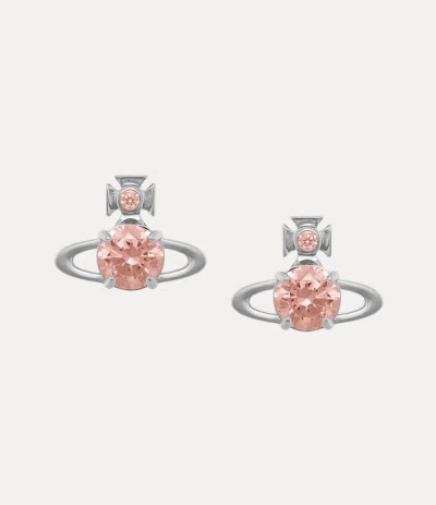 Vivienne Westwood Reina Large Earrings Platinum-flesh-cz Platinum-flesh-cz Women In Pink