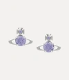 Vivienne Westwood Reina Large Earrings Platinum-light-lavender-cz Platinum-light-lavender-cz Women In Metallic
