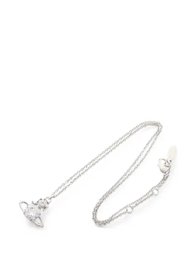 Pre-owned Vivienne Westwood Reina Orb Necklace In Silver