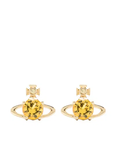 Vivienne Westwood Reina Orb-plaque Earrings In Gold
