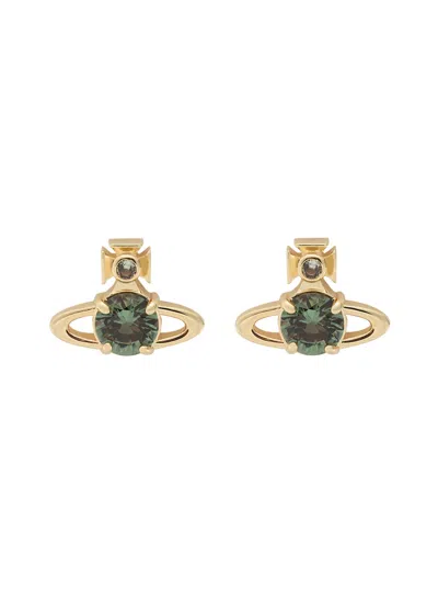Vivienne Westwood Reina Orb Stud Earrings In Green