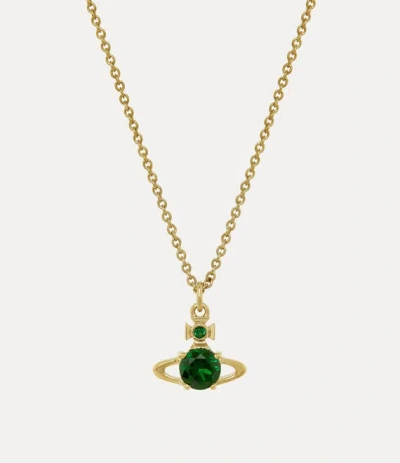 Vivienne Westwood Reina Pendant Necklace Gold-emerald-cz Gold-emerald-cz Women