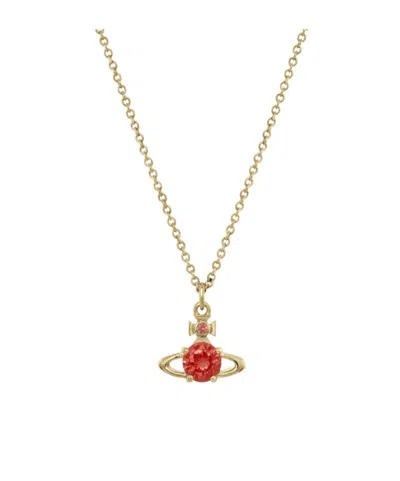 Vivienne Westwood Reina Pendant Necklace In Gold / Red 5198 Cz