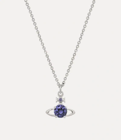 Vivienne Westwood Reina Pendant Necklace Platinum-lavender-cz Platinum-lavender-cz Women In Purple