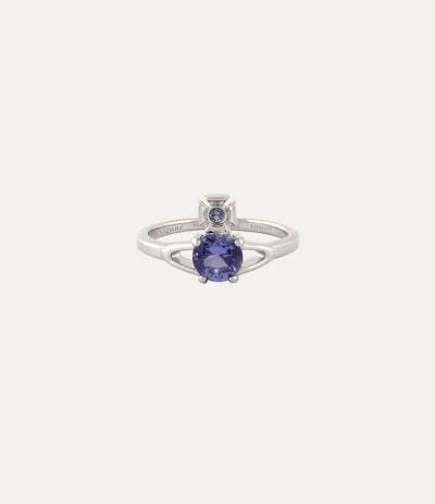 Vivienne Westwood Reina Petite Ring Platinum-lavender-cz Silver / Cubic Zirconia Unisex
