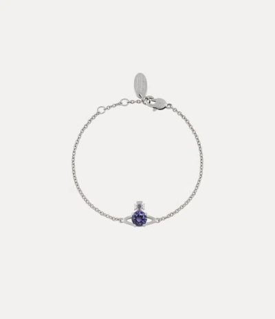 Vivienne Westwood Reina Small Bracelet Platinum-lavender-cz Platinum-lavender-cz Women In Brown