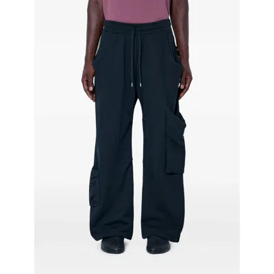 Vivienne Westwood Relaxed Fit Cargo Trousers With Drawstring Waistband. Elasticated Waistbanddrawstring Fasteningmulti In Blue