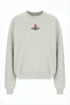 Vivienne Westwood Relaxed Fit Long-sleeve Cotton Top With Embroidered Emblem In Gray