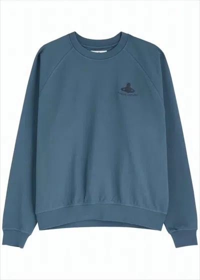 Vivienne Westwood Relaxed-fit Long-sleeved Sweatshirt With Ribbed Cuffs In Blue