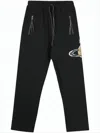 Vivienne Westwood Relaxed Jogger Pants With Distinctive Planet Motif In Black