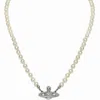 Vivienne Westwood Relief Pearl Necklace Cream In Cream