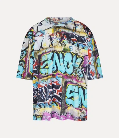 Vivienne Westwood Rescue T-shirt Cotton "graffiti" Pattern Xs Unisex In Multi