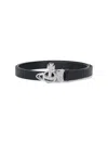 Vivienne Westwood Reversible Crocodile Print And Black Leather Belt In Black