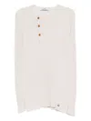 Vivienne Westwood Crewneck Sweater With Asymmetric Button Detail In Neutral
