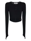 Vivienne Westwood Cropped Fitted Knit Sweater With Button Placket In Black