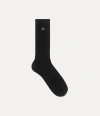 Vivienne Westwood Ribbed Crew Sock Ribbed Crew Cotton Black 4-5 Unisex In Black