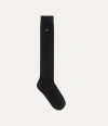 Vivienne Westwood Ribbed High Sock Ribbed Hi Cotton Black 4-5 Unisex In Black