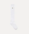 Vivienne Westwood Ribbed High Sock Ribbed Hi Cotton White 4-5 Unisex In White