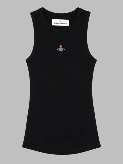 Vivienne Westwood Ribbed Sleeveless Tank Top In Black